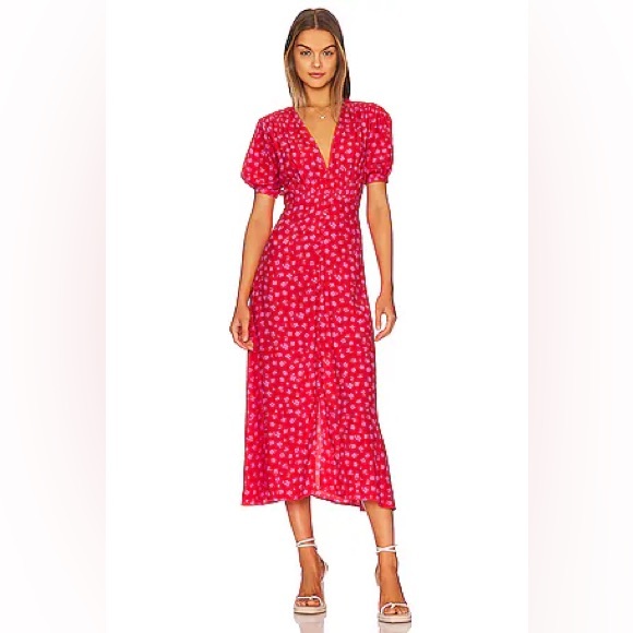 FAITHFULL THE BRAND Bellavista Midi Dress Sunset Floral Print - Picture 13 of 13